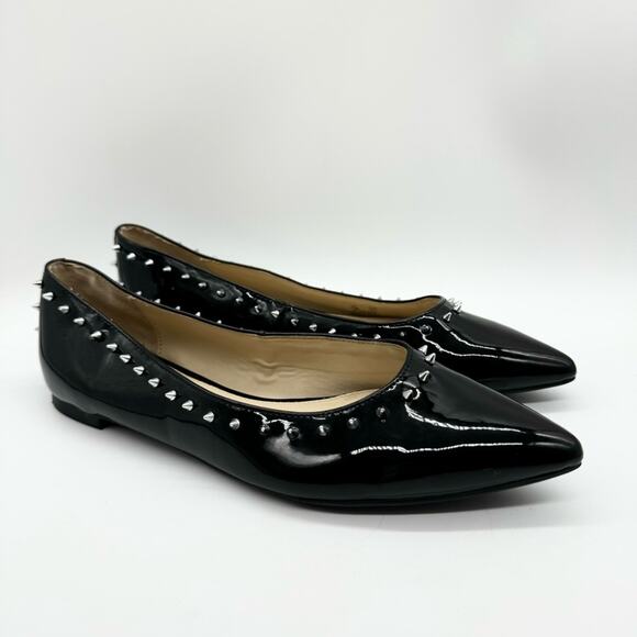 NWOT Circus by Sam Edelman River Rivet Ballerina Flat Black Patent Sz 7.5 Firm $ - Picture 1 of 15